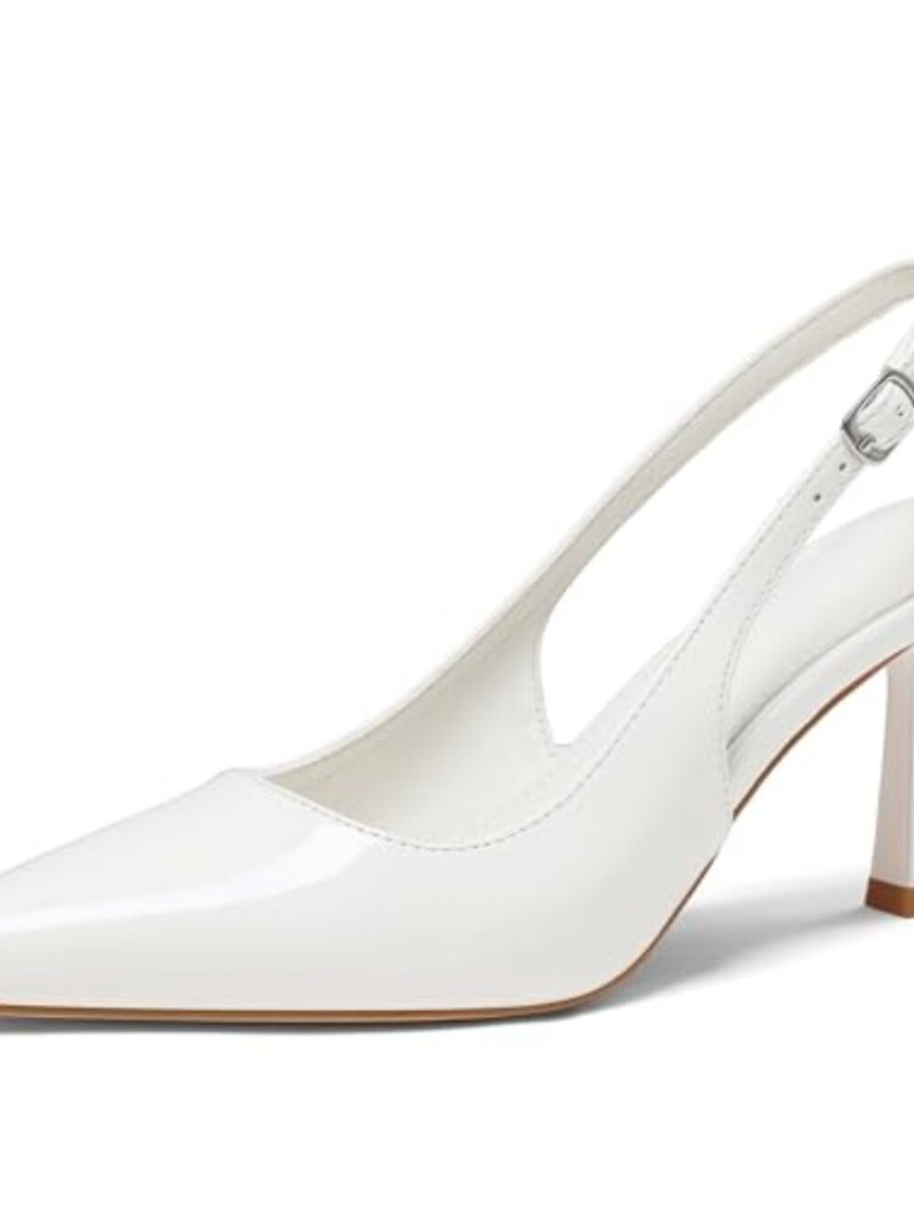 Kitten Heel Slingback Pumps Pointed Toe Buckle Comfortable Dress Shoes